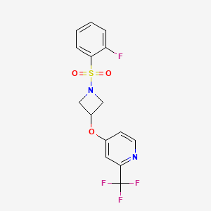 4-[1-(2-Fluorophenyl)sulfonylazetidin-3-yl]oxy-2-(trifluoromethyl)pyridine