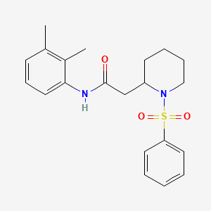 molecular formula C21H26N2O3S B2498160 N-(2,3-二甲基苯基)-2-(1-(苯基磺酰基)哌嗪-2-基)乙酰胺 CAS No. 1021090-02-7