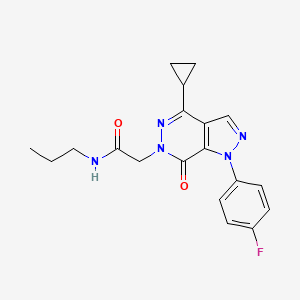 2-(4-cyclopropyl-1-(4-fluorophenyl)-7-oxo-1H-pyrazolo[3,4-d]pyridazin-6(7H)-yl)-N-propylacetamide