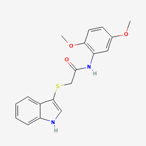 molecular formula C18H18N2O3S B2498165 2-((1H-indol-3-yl)thio)-N-(2,5-dimethoxyphenyl)acetamide CAS No. 862825-87-4
