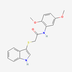 molecular formula C18H18N2O3S B2498165 N-(2,5-dimethoxyphenyl)-2-(1H-indol-3-ylsulfanyl)acetamide CAS No. 862825-87-4