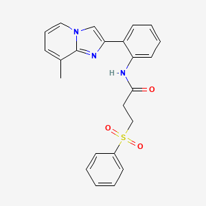 N-(2-(8-methylimidazo[1,2-a]pyridin-2-yl)phenyl)-3-(phenylsulfonyl)propanamide
