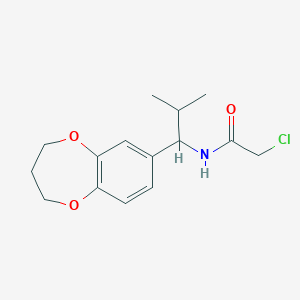 molecular formula C15H20ClNO3 B2498172 2-chloro-N-[1-(3,4-dihydro-2H-1,5-benzodioxepin-7-yl)-2-methylpropyl]acetamide CAS No. 848658-75-3