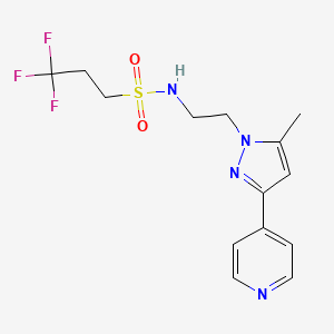 3,3,3-trifluoro-N-(2-(5-methyl-3-(pyridin-4-yl)-1H-pyrazol-1-yl)ethyl)propane-1-sulfonamide