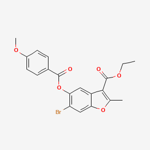 6-Bromo-3-(ethoxycarbonyl)-2-methylbenzo[b]furan-5-yl 4-methoxybenzoate