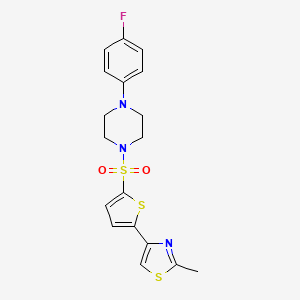 4-(5-((4-(4-Fluorophenyl)piperazin-1-yl)sulfonyl)thiophen-2-yl)-2-methylthiazole