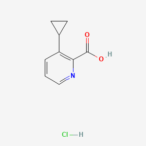 molecular formula C9H10ClNO2 B2498195 3-Cyclopropylpyridine-2-carboxylic acid;hydrochloride CAS No. 2375274-08-9