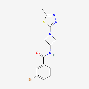molecular formula C13H13BrN4OS B2498201 3-Bromo-N-[1-(5-methyl-1,3,4-thiadiazol-2-yl)azetidin-3-yl]benzamide CAS No. 2415583-33-2