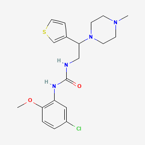 molecular formula C19H25ClN4O2S B2498202 1-(5-Chloro-2-methoxyphenyl)-3-(2-(4-methylpiperazin-1-yl)-2-(thiophen-3-yl)ethyl)urea CAS No. 1105224-54-1