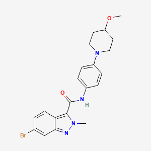 molecular formula C21H23BrN4O2 B2498213 6-bromo-N-(4-(4-methoxypiperidin-1-yl)phenyl)-2-methyl-2H-indazole-3-carboxamide CAS No. 1448056-46-9