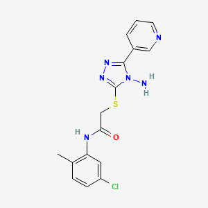 molecular formula C16H15ClN6OS B2498218 2-{[4-amino-5-(pyridin-3-yl)-4H-1,2,4-triazol-3-yl]sulfanyl}-N-(5-chloro-2-methylphenyl)acetamide CAS No. 577789-49-2
