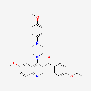 molecular formula C30H31N3O4 B2498220 (4-乙氧基苯基)(6-甲氧基-4-(4-(4-甲氧基苯基)哌嗪-1-基)喹啉-3-基)甲酮 CAS No. 872205-98-6