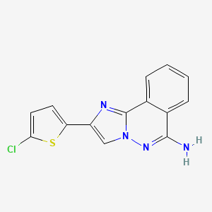 molecular formula C14H9ClN4S B2498222 2-(5-氯噻吩-2-基)咪唑并[2,1-a]菲噻唑-6-胺 CAS No. 565168-88-9