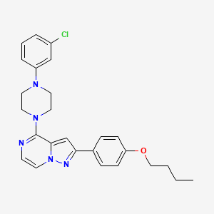 molecular formula C26H28ClN5O B2498225 2-(4-Butoxyphenyl)-4-(4-(3-chlorophenyl)piperazin-1-yl)pyrazolo[1,5-a]pyrazine CAS No. 1115318-22-3