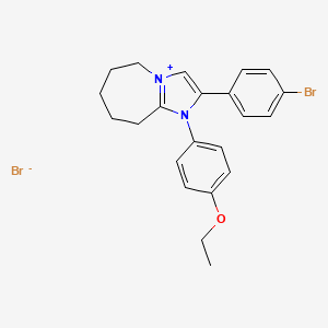 molecular formula C22H24Br2N2O B2498231 2-(4-bromophenyl)-1-(4-ethoxyphenyl)-6,7,8,9-tetrahydro-5H-imidazo[1,2-a]azepin-1-ium bromide CAS No. 352200-51-2