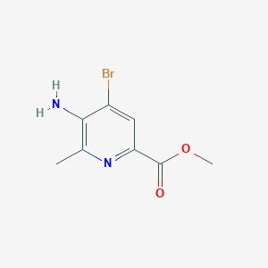 molecular formula C8H9BrN2O2 B2498235 Methyl 5-amino-4-bromo-6-methylpicolinate CAS No. 1859084-56-2