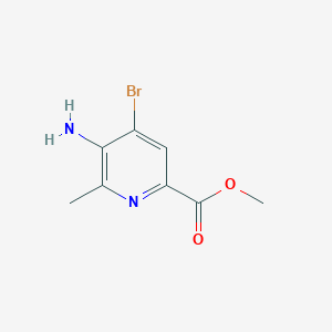 molecular formula C8H9BrN2O2 B2498235 甲基 5-氨基-4-溴-6-甲基吡啶-3-甲酸酯 CAS No. 1859084-56-2