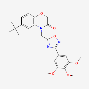6-(tert-butyl)-4-((3-(3,4,5-trimethoxyphenyl)-1,2,4-oxadiazol-5-yl)methyl)-2H-benzo[b][1,4]oxazin-3(4H)-one