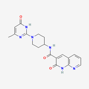 N-(1-(4-methyl-6-oxo-1,6-dihydropyrimidin-2-yl)piperidin-4-yl)-2-oxo-1,2-dihydro-1,8-naphthyridine-3-carboxamide