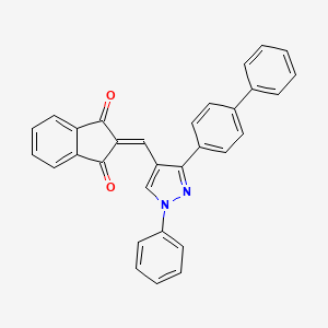 2-[[1-Phenyl-3-(4-phenylphenyl)pyrazol-4-yl]methylidene]indene-1,3-dione