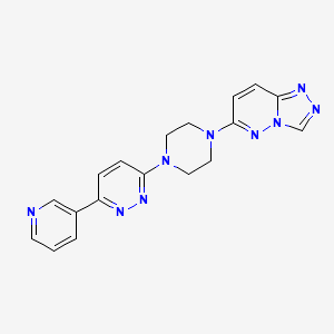 molecular formula C18H17N9 B2498279 6-[4-(6-Pyridin-3-ylpyridazin-3-yl)piperazin-1-yl]-[1,2,4]triazolo[4,3-b]pyridazine CAS No. 2380194-72-7