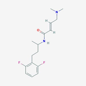 molecular formula C16H22F2N2O B2498313 (E)-N-[4-(2,6-Difluorophenyl)butan-2-yl]-4-(dimethylamino)but-2-enamide CAS No. 2411325-17-0
