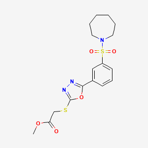 Methyl ({5-[3-(azepan-1-ylsulfonyl)phenyl]-1,3,4-oxadiazol-2-yl}sulfanyl)acetate