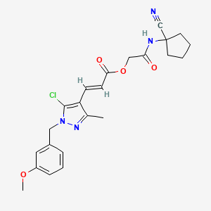 molecular formula C23H25ClN4O4 B2498320 [2-[(1-cyanocyclopentyl)amino]-2-oxoethyl] (E)-3-[5-chloro-1-[(3-methoxyphenyl)methyl]-3-methylpyrazol-4-yl]prop-2-enoate CAS No. 1173637-94-9