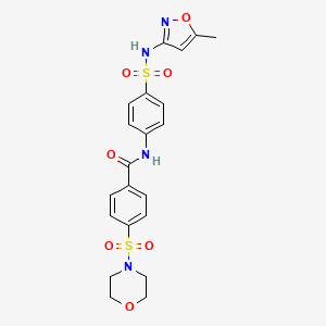 molecular formula C21H22N4O7S2 B2498346 N-(4-(N-(5-methylisoxazol-3-yl)sulfamoyl)phenyl)-4-(morpholinosulfonyl)benzamide CAS No. 313403-31-5