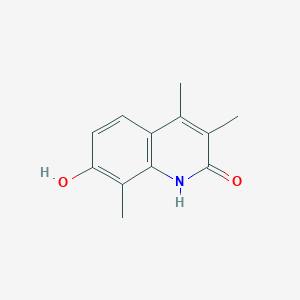 molecular formula C12H13NO2 B2498351 7-Hydroxy-3,4,8-trimethyl-1,2-dihydroquinolin-2-one CAS No. 125710-05-6