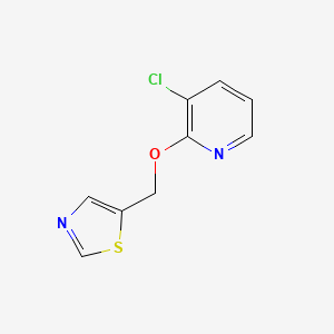 molecular formula C9H7ClN2OS B2498354 3-氯-2-[(1,3-噻唑-5-基)甲氧基]吡啶 CAS No. 2201327-99-1