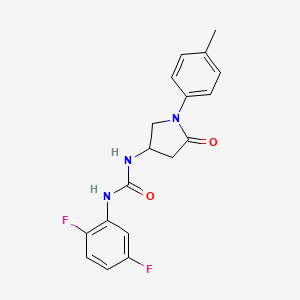 molecular formula C18H17F2N3O2 B2498360 1-(2,5-Difluorophenyl)-3-(5-oxo-1-(p-tolyl)pyrrolidin-3-yl)urea CAS No. 894020-75-8