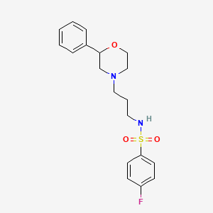molecular formula C19H23FN2O3S B2498365 4-fluoro-N-(3-(2-phenylmorpholino)propyl)benzenesulfonamide CAS No. 954049-12-8