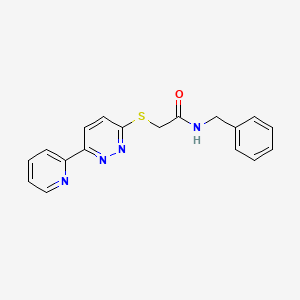 molecular formula C18H16N4OS B2498366 N-benzyl-2-(6-pyridin-2-ylpyridazin-3-yl)sulfanylacetamide CAS No. 893999-50-3