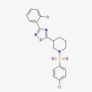 3-(2-Bromophenyl)-5-(1-((4-chlorophenyl)sulfonyl)piperidin-3-yl)-1,2,4-oxadiazole