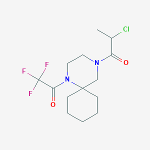 2-Chloro-1-[1-(2,2,2-trifluoroacetyl)-1,4-diazaspiro[5.5]undecan-4-yl]propan-1-one