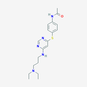 molecular formula C19H27N5OS B249838 N-[4-[6-[3-(diethylamino)propylamino]pyrimidin-4-yl]sulfanylphenyl]acetamide 