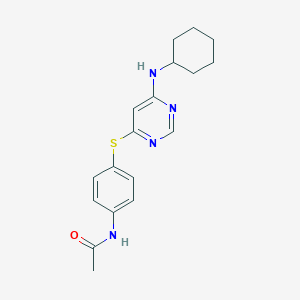 N-[4-[6-(cyclohexylamino)pyrimidin-4-yl]sulfanylphenyl]acetamide