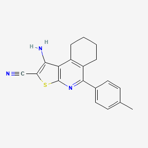 molecular formula C19H17N3S B2498390 1-Amino-5-(4-methylphenyl)-6,7,8,9-tetrahydrothieno[2,3-c]isoquinoline-2-carbonitrile CAS No. 439096-48-7