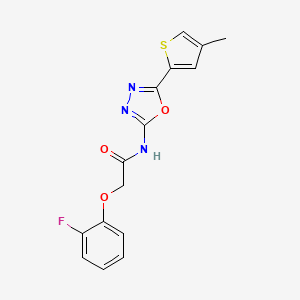 molecular formula C15H12FN3O3S B2498391 2-(2-氟苯氧基)-N-(5-(4-甲基噻吩-2-基)-1,3,4-噁二唑-2-基)乙酰胺 CAS No. 1351644-00-2