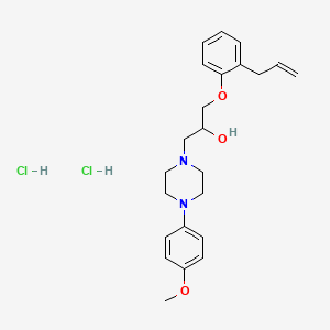 molecular formula C23H32Cl2N2O3 B2498397 1-(2-烯丙基苯氧基)-3-(4-(4-甲氧基苯基)哌嗪-1-基)丙醇二盐酸盐 CAS No. 474263-23-5