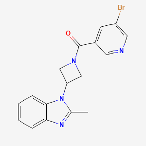 molecular formula C17H15BrN4O B2498401 (5-Bromopyridin-3-yl)-[3-(2-methylbenzimidazol-1-yl)azetidin-1-yl]methanone CAS No. 2380166-90-3