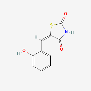 molecular formula C10H7NO3S B2498407 (5E)-5-[(2-hydroxyphenyl)methylidene]-1,3-thiazolidine-2,4-dione CAS No. 934394-89-5