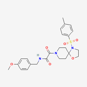 molecular formula C24H29N3O6S B2498413 N-(4-methoxybenzyl)-2-oxo-2-(4-tosyl-1-oxa-4,8-diazaspiro[4.5]decan-8-yl)acetamide CAS No. 898453-39-9