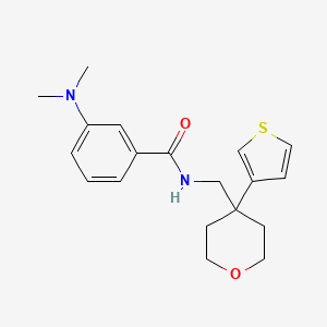 3-(dimethylamino)-N-((4-(thiophen-3-yl)tetrahydro-2H-pyran-4-yl)methyl)benzamide