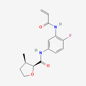 molecular formula C15H17FN2O3 B2498419 (2S,3R)-N-[4-Fluoro-3-(prop-2-enoylamino)phenyl]-3-methyloxolane-2-carboxamide CAS No. 2201551-68-8