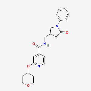 N-((5-oxo-1-phenylpyrrolidin-3-yl)methyl)-2-((tetrahydro-2H-pyran-4-yl)oxy)isonicotinamide