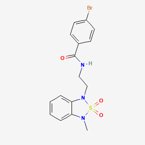 molecular formula C16H16BrN3O3S B2498430 4-溴-N-(2-(3-甲基-2,2-二氧代苯并[c][1,2,5]噻二唑-1(3H)-基)乙基)苯甲酰胺 CAS No. 2034237-86-8