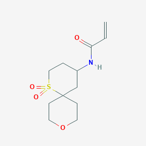 molecular formula C12H19NO4S B2498432 N-(1,1-Dioxo-9-oxa-1lambda6-thiaspiro[5.5]undecan-4-yl)prop-2-enamide CAS No. 2361638-94-8