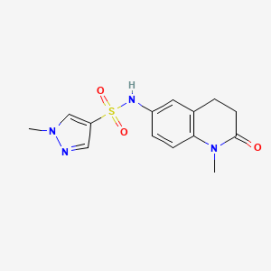 molecular formula C14H16N4O3S B2498433 1-methyl-N-(1-methyl-2-oxo-1,2,3,4-tetrahydroquinolin-6-yl)-1H-pyrazole-4-sulfonamide CAS No. 1448053-75-5